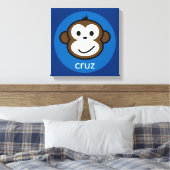 パーソナライズされた生意気なサル[青+海軍] キャンバスプリント (インサイチュ (寝室))