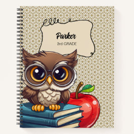 パーソナライズされた生書親ふくろう通学手帳 ノートブック