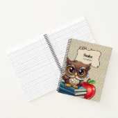 パーソナライズされた生書親ふくろう通学手帳 ノートブック (内部)