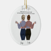 パーソナライズされた用水色セラミックオーナメント最高の セラミックオーナメント (右)