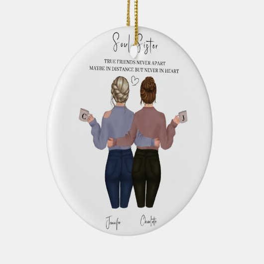 パーソナライズされた用水色セラミックオーナメント最高の セラミックオーナメント (右)