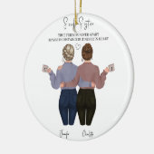 パーソナライズされた用水色セラミックオーナメント最高の セラミックオーナメント (左)