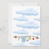 パーソナライズされた男の子のベビーシャワー招待状 招待状 (裏面)