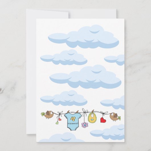 パーソナライズされた男の子のベビーシャワー招待状 招待状 (裏面)