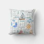 パーソナライズされた男の子の航海の贈り物 クッション (正面)