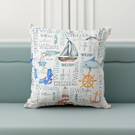 パーソナライズされた男の子の航海の贈り物 クッション