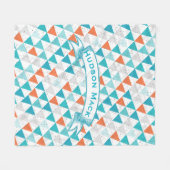 パーソナライズされた男の赤ちゃんスワドルテペ矢印パターン フリースブランケット (正面(横))