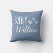パーソナライズされた男の赤ちゃんハート名 クッション (裏面)