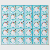 パーソナライズされた男の赤ちゃんフォトラッピング紙 ラッピングペーパー (フラット)