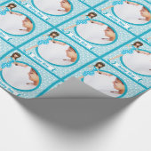 パーソナライズされた男の赤ちゃんフォトラッピング紙 ラッピングペーパー (角)