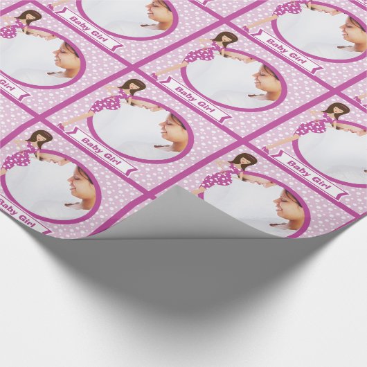 パーソナライズされた男の赤ちゃんフォトラッピング紙 ラッピングペーパー (角)