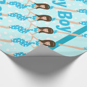 パーソナライズされた男の赤ちゃん包装紙 ラッピングペーパー (角)