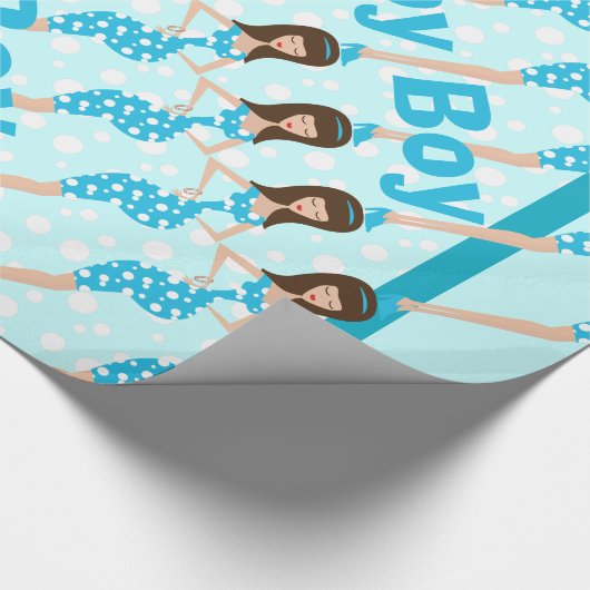 パーソナライズされた男の赤ちゃん包装紙 ラッピングペーパー (角)