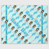 パーソナライズされた男の赤ちゃん包装紙 ラッピングペーパー (フラット)