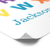 パーソナライズされた男の赤ちゃん用のアルファベットポスター ポスター (角)