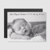 パーソナライズされた男の赤ちゃん誕生発表磁石 マグネット招待状 (正面/裏面)