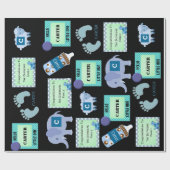 パーソナライズされた男の赤ちゃん ラッピングペーパー (フラット)