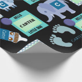 パーソナライズされた男の赤ちゃん ラッピングペーパー (角)