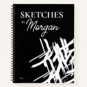 パーソナライズされた画家による白い線画 ノートブック (正面)