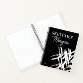 パーソナライズされた画家による白い線画 ノートブック (内部)