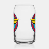 パーソナライズされた疑問に思女 |円と星のロゴ ガラス缶 (右)