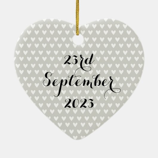 パーソナライズされた白いドーム結婚の装飾 セラミックオーナメント (裏面)