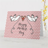 パーソナライズされた白い鳩の母の日のカード カード (黄色い花)