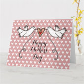 パーソナライズされた白い鳩の母の日のカード カード (黄色い花)