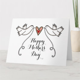 パーソナライズされた白い鳩の母の日のカード カード