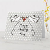 パーソナライズされた白い鳩の母の日カード カード (黄色い花)