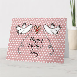 パーソナライズされた白い鳩の母の日カード カード