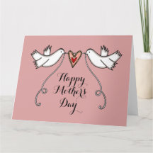 パーソナライズされた白い鳩の母の日カード
