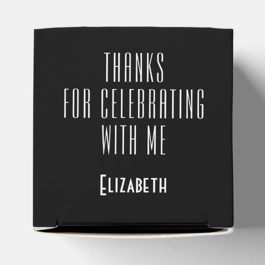 パーソナライズされた白と黒のボケ フェイバーボックス (上部)