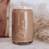 パーソナライズされた白のスクリプトバチェロレッテ ガラス缶