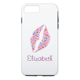 パーソナライズされた白シンプルカラフルハート唇 iPhone 8 PLUS/7 PLUSケース