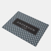 -パーソナライズされた白モダン水玉模様 ドアマット (アングル)