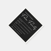 パーソナライズされた白黒おもしろいファクト結婚リスト スタンダードカクテルナプキン (角)