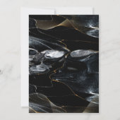 パーソナライズされた白黒と金ゴールド結婚 招待状 (裏面)