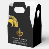 パーソナライズされた白黒と金ゴールド（紋章の）フラ・ダ・リの好意 フェイバーボックス (オープン)