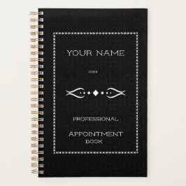 パーソナライズされた白黒アポイントメント本プランナー プランナー手帳