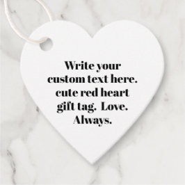 パーソナライズされた白黒カスタム文字かわいいハート フェイバータグ