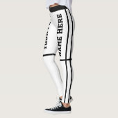 パーソナライズされた白黒ストライプペット名 レギンス (左)