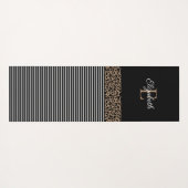パーソナライズされた白黒ストライプ ヨガマット (裏面(横))