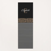 パーソナライズされた白黒ストライプ ヨガマット (正面)