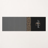 パーソナライズされた白黒ストライプ ヨガマット (正面(横))