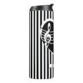 パーソナライズされた白黒ノートのハートストライプ タンブラー (回転左)