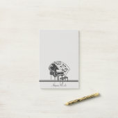 パーソナライズされた白黒ピアノ音楽ノート ポストイット (デスク上)