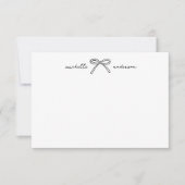 パーソナライズされた白黒ボウ名 ノートカード (正面)