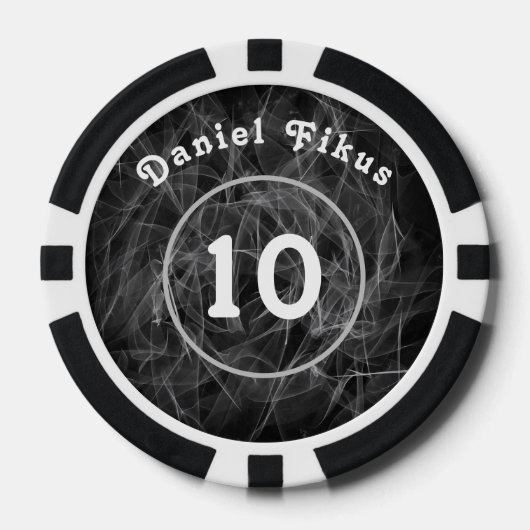 パーソナライズされた白黒ラッキーの魅力 ポーカーチップ (正面)