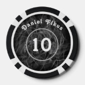 パーソナライズされた白黒ラッキーの魅力 ポーカーチップ (裏面)